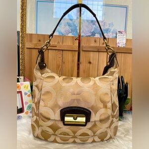 Coach Kristin Satin Hobo with Zipper Closure